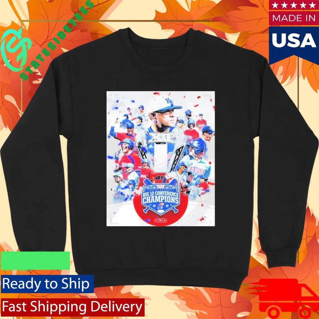 Kansas Jayhawks Baseball 2026 Big 12 Conference Champions T-Shirt