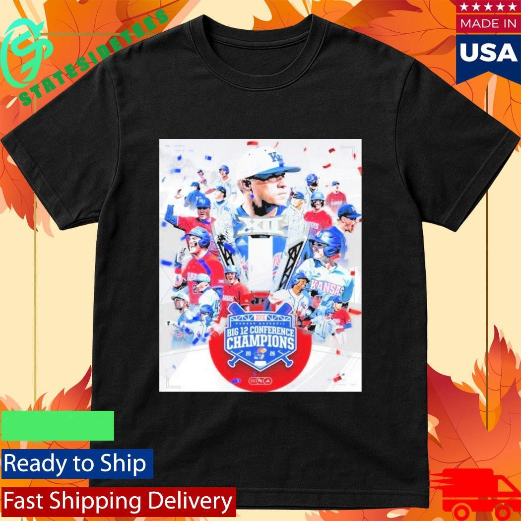 Kansas Jayhawks Baseball 2026 Big 12 Conference Champions T-Shirt