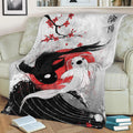 Koi Fish Yin Yang-RubyAr Fleece Throw Blanket