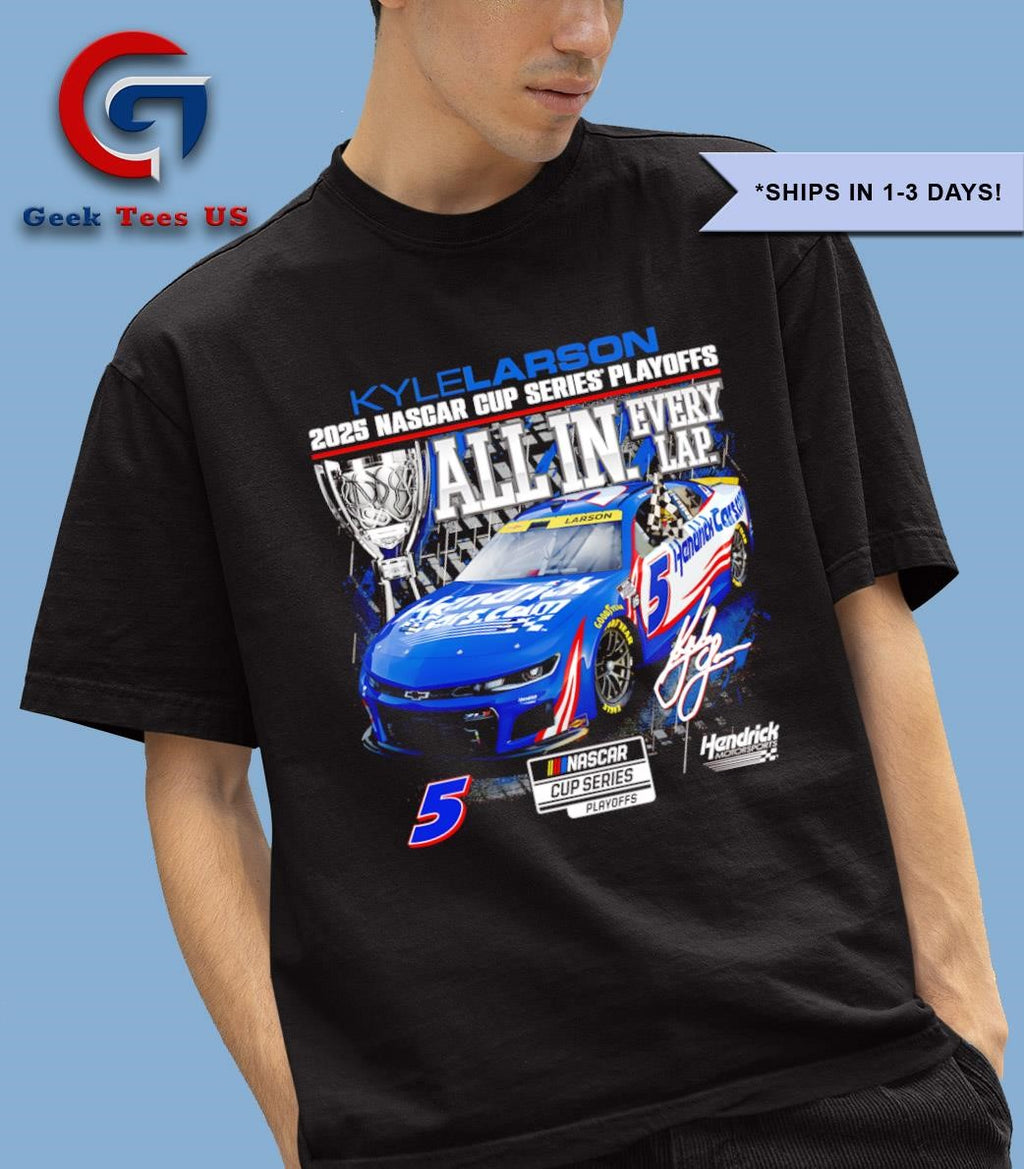 Kyle Larson Checkered Flag Sports 2025 NASCAR cup series playoffs Shell Pennzoil all in shirt