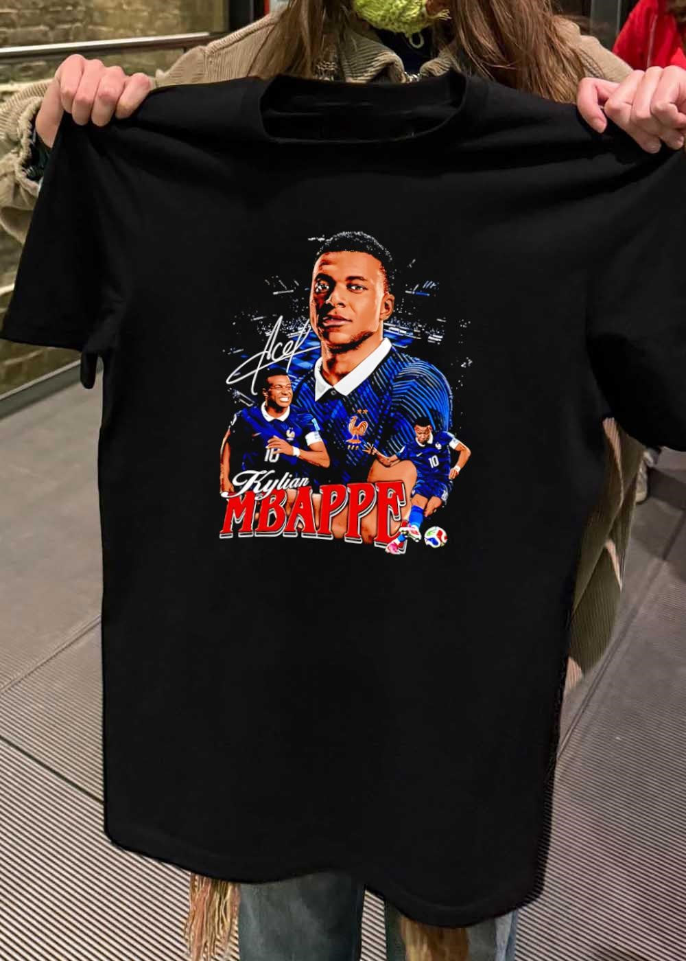 Kylian Mbappe Playing Football Kylian Mbappe France Soccer shirt
