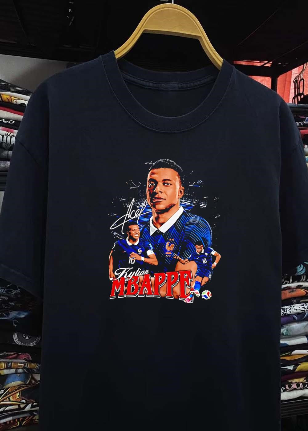 Kylian Mbappe Playing Football Kylian Mbappe France Soccer shirt