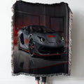 Lamborghini Aventador Car Woven Tapestry Throw Blanket with Fringe