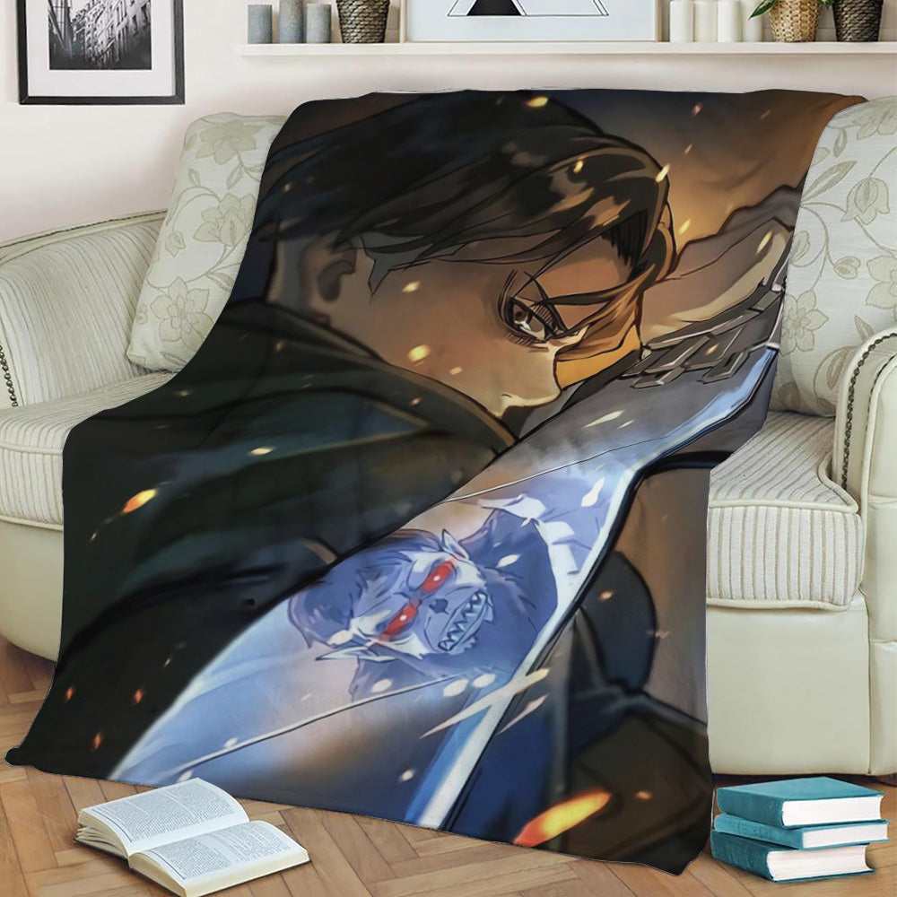 Levi Attack on Titan Fleece Throw Blanket