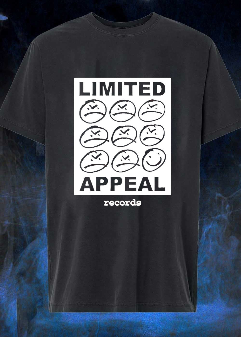 Limited Appeal Records Smiling Frown Faces Music Logo T-Shirt