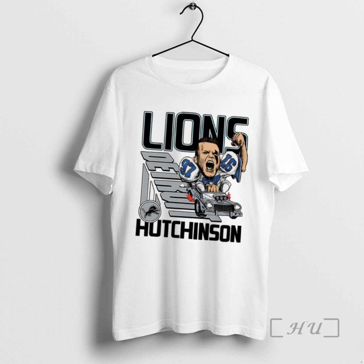 Limited Edition Aidan Hutchinson Detroit Lions Football Caricature Player Graphic