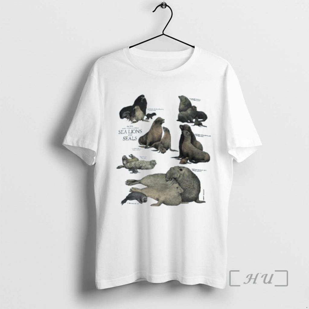 Limited Edition Sea Lions And Seals Eared Seals And True Seals Mens White Tee