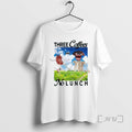 Limited Edition Three Coffees No Lunch Skeleton Mens White Tee
