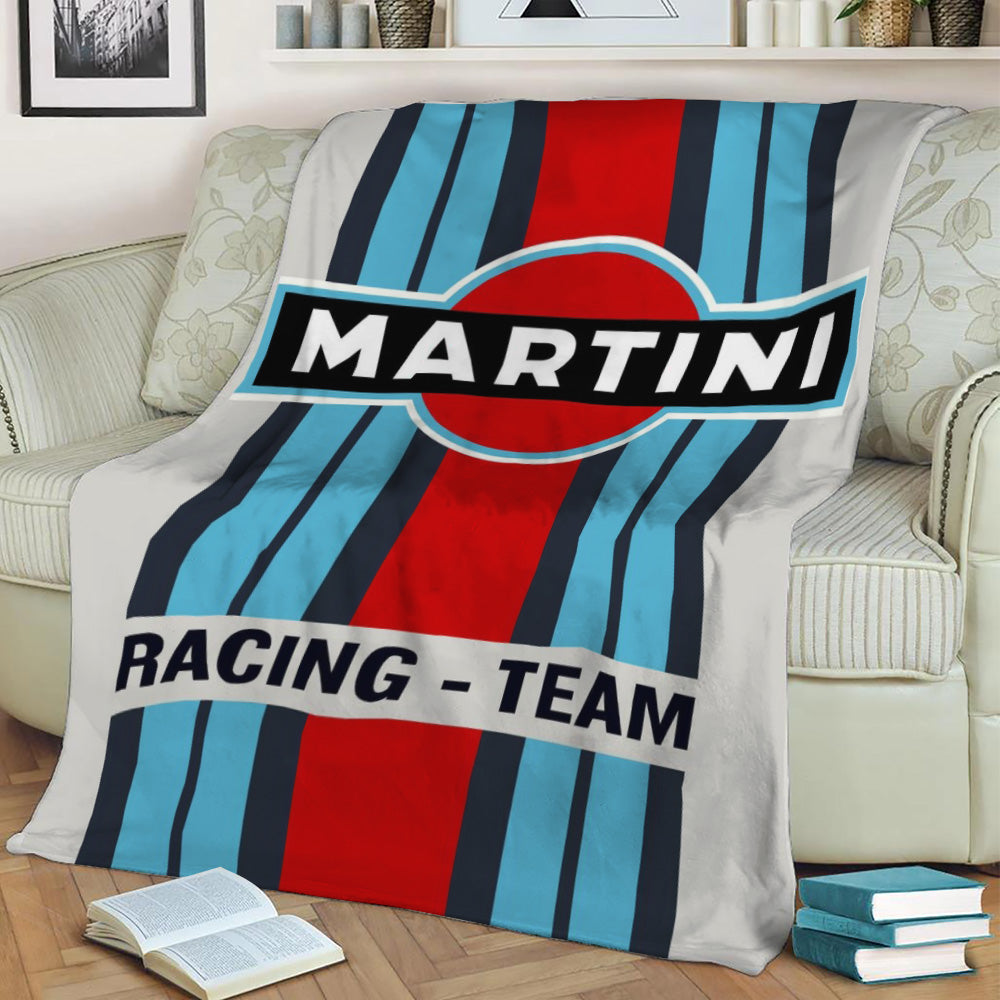 MARTINI RACING poster Fleece Throw Blanket