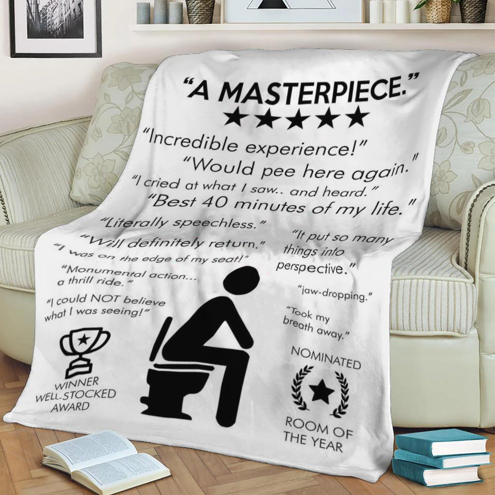 MASTERPIECE Funny Bathroom Fleece Throw Blanket