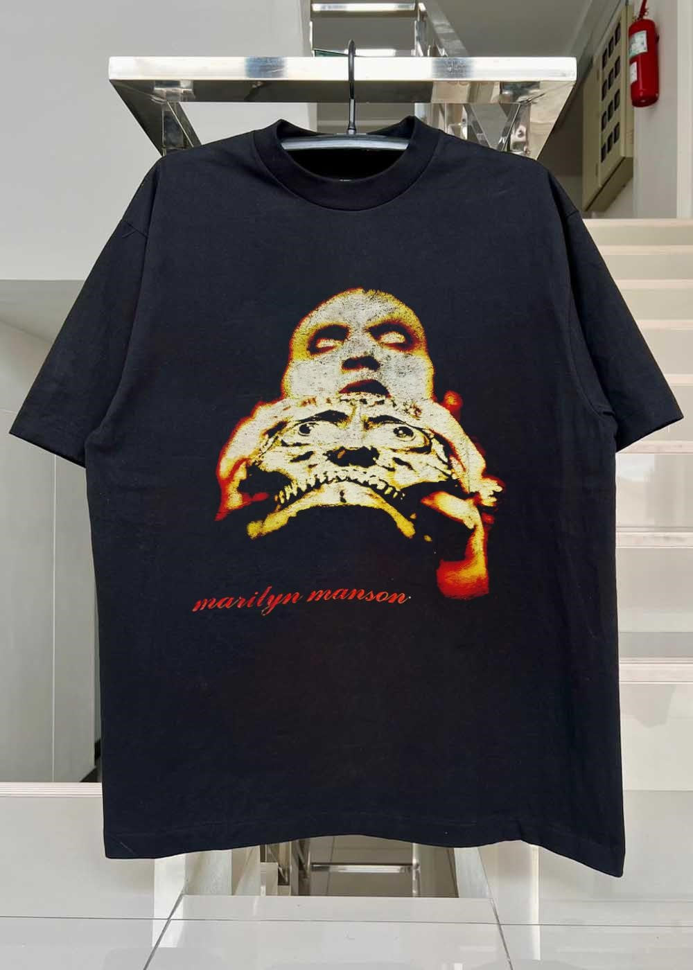 Marilyn Manson Face and Skull Art Shirt