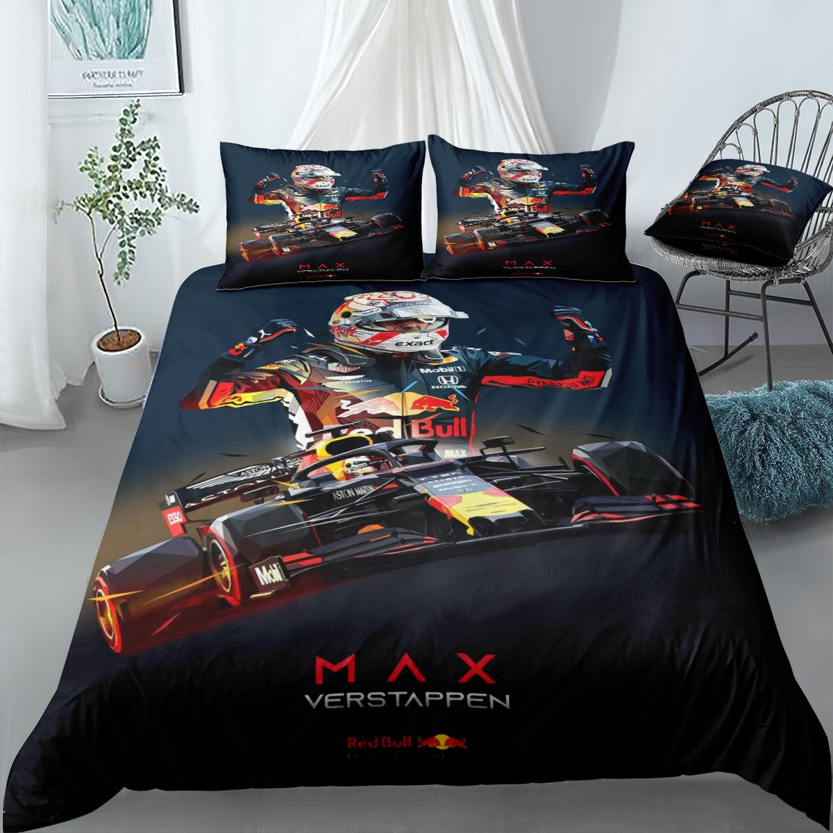 Max Verstappen Low Poly Bedding Set (Duvet Cover & Pillow Shams)