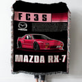 Mazda RX 7 FC3S Woven Tapestry Throw Blanket with Fringe