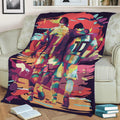 Messi Ronaldo Fleece Throw Blanket