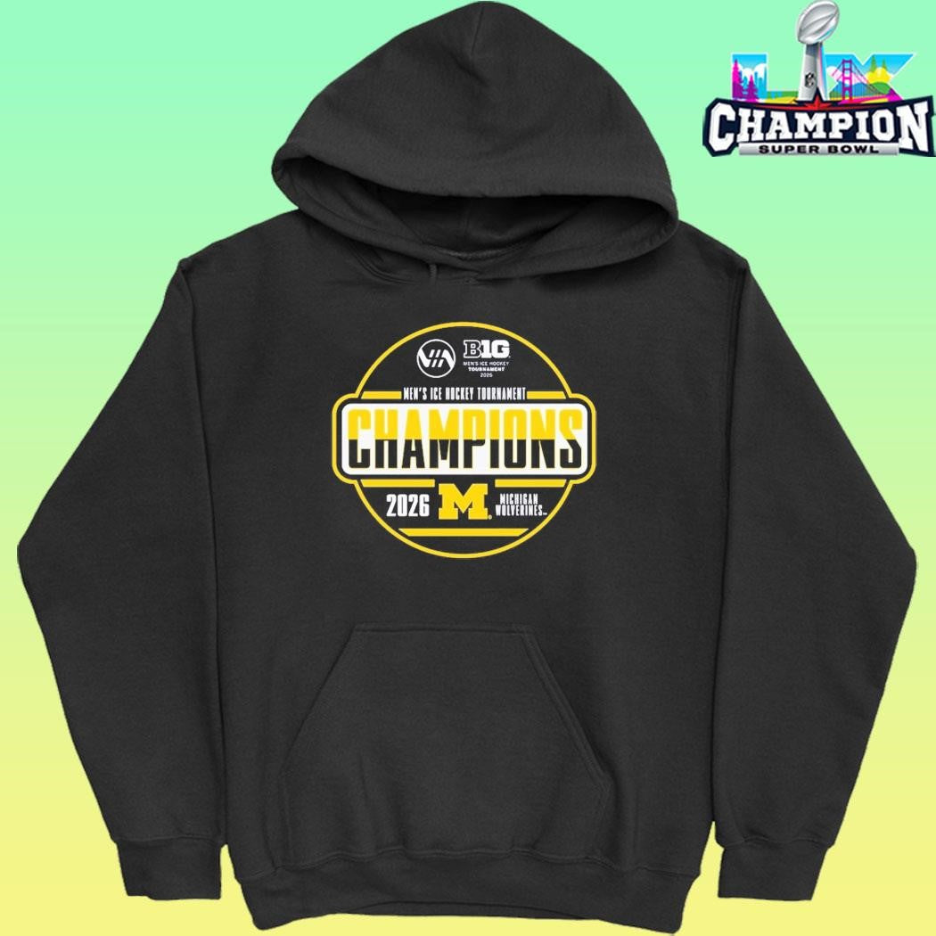 Michigan Wolverines Men’s Ice Hockey 2026 Big 10 Tournament Champions Locker Room Shirt