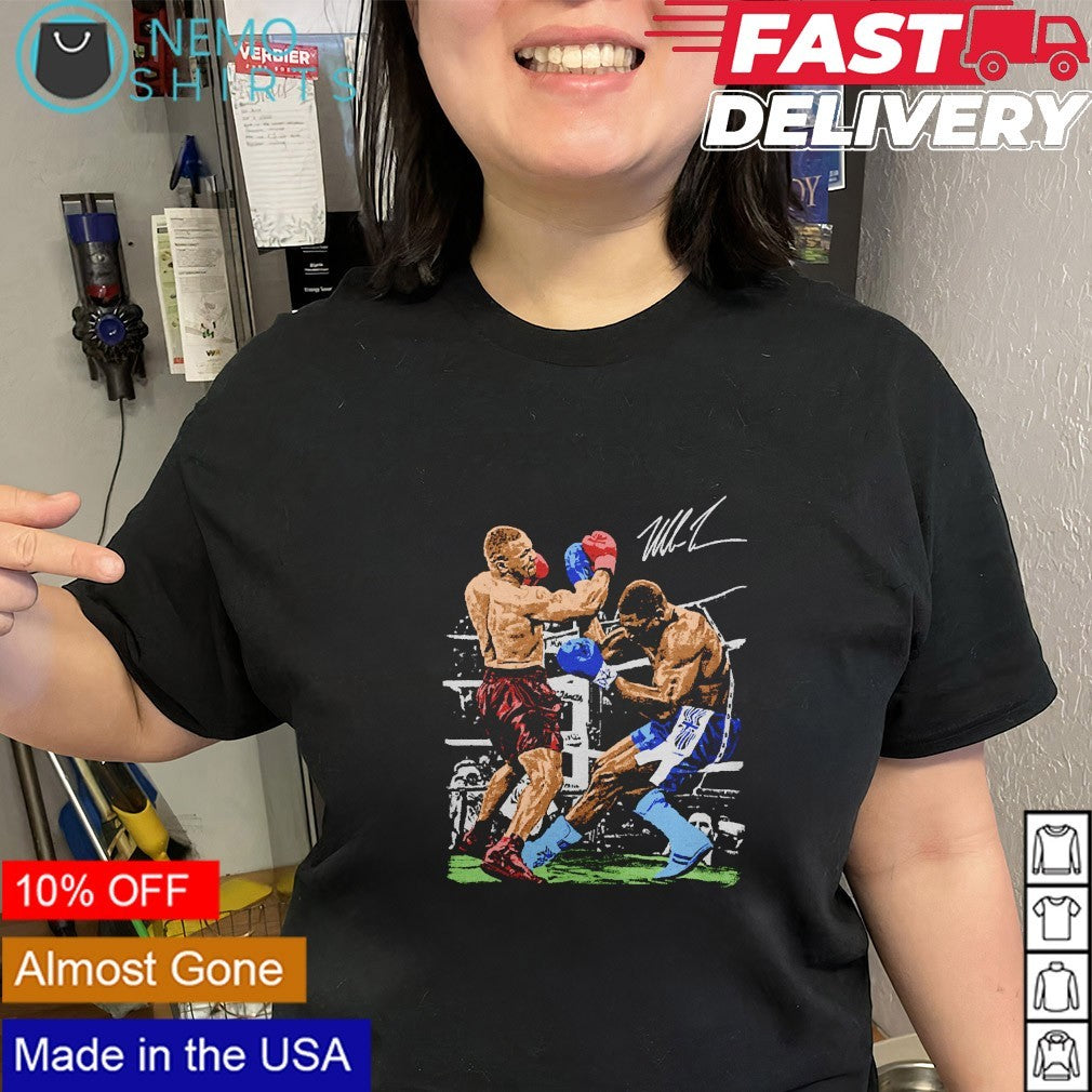 Mike Tyson vs Evander Holyfield boxing legend signature shirt