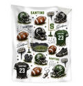 Personalized American Football Blanket, American Football Gift, Custom Name Sports Jersey Blanket Boy, American Football Nursery Decor