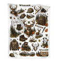 Personalized Hunting Grandpa Blanket, Custom Deer Hunting Throw, Grandpa Hunter Gift, Camo Cabin Decor, Grandpa Christmas Gift