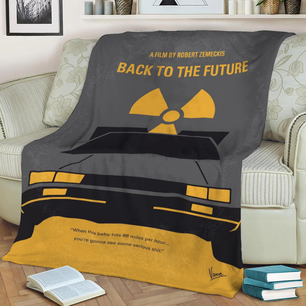 No183 Back to the Future Fleece Throw Blanket