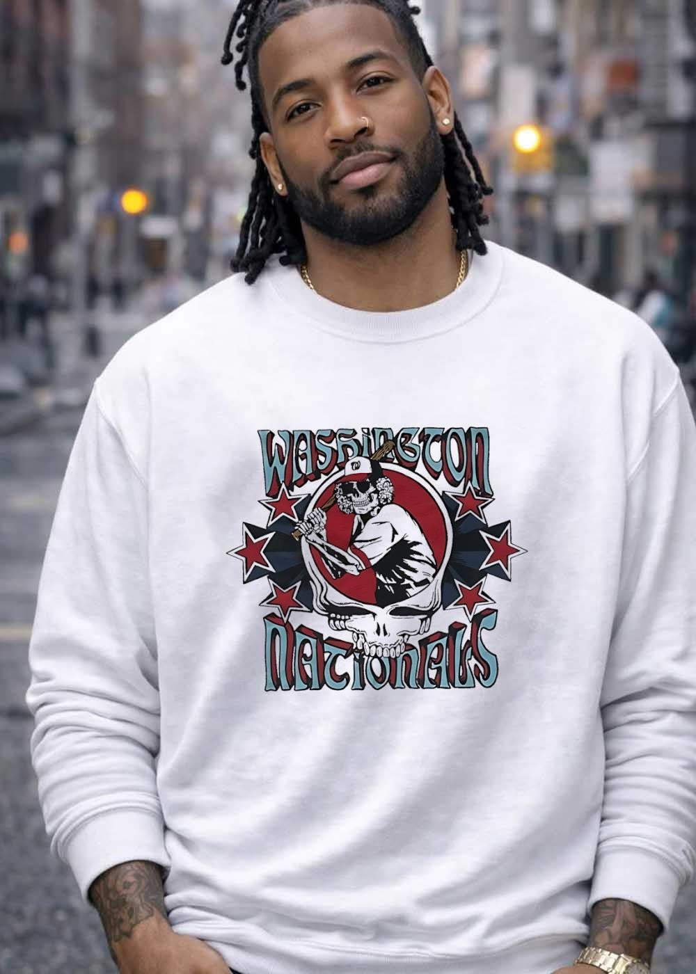 Nostalgic Baseball Skeleton Batter Washington Nationals T-Shirt