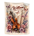 Personalized Violin Blanket, Violin Player Gift, Custom Violinist Gift, Violin Lover Blanket, Violin Music Gift, Violin Teacher Gift