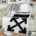 Off White Drip Fleece Throw Blanket