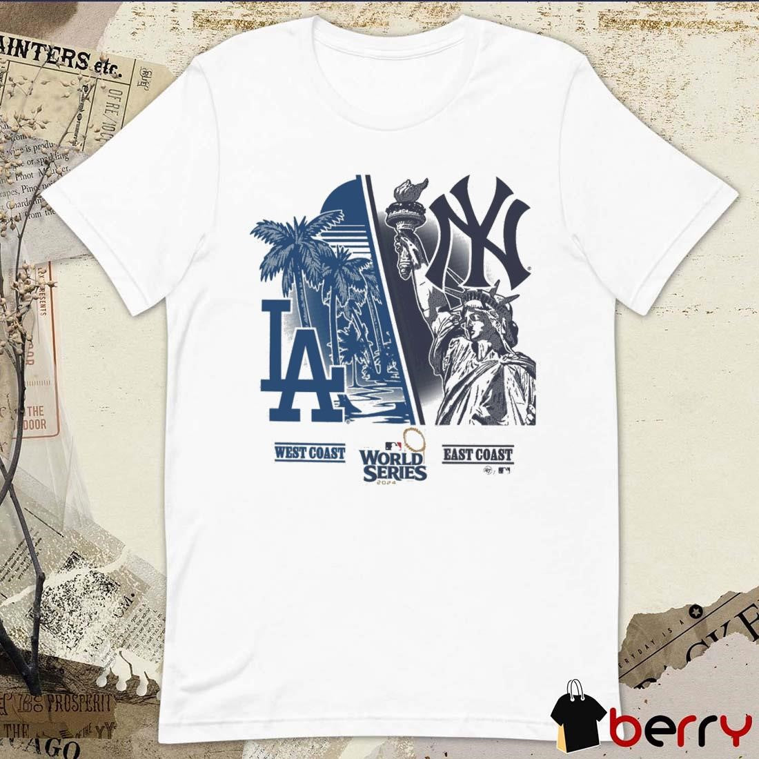 2024 East Coast Los Angeles Dodgers vs. West Coast New York Yankees MLB World Series Vintage t-shirt