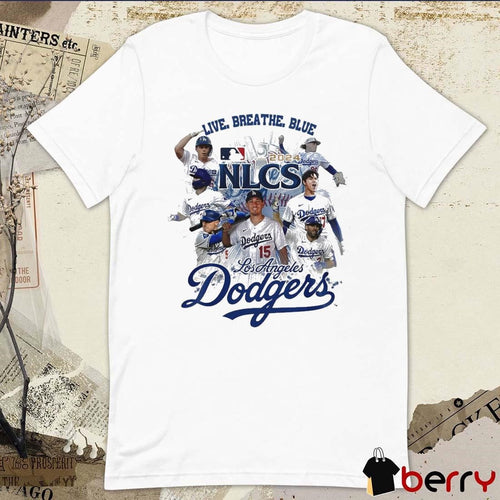 2024 Los Angeles Dodgers MLB Live, Breathe, Blue NLCS Graphic Players t-shirt