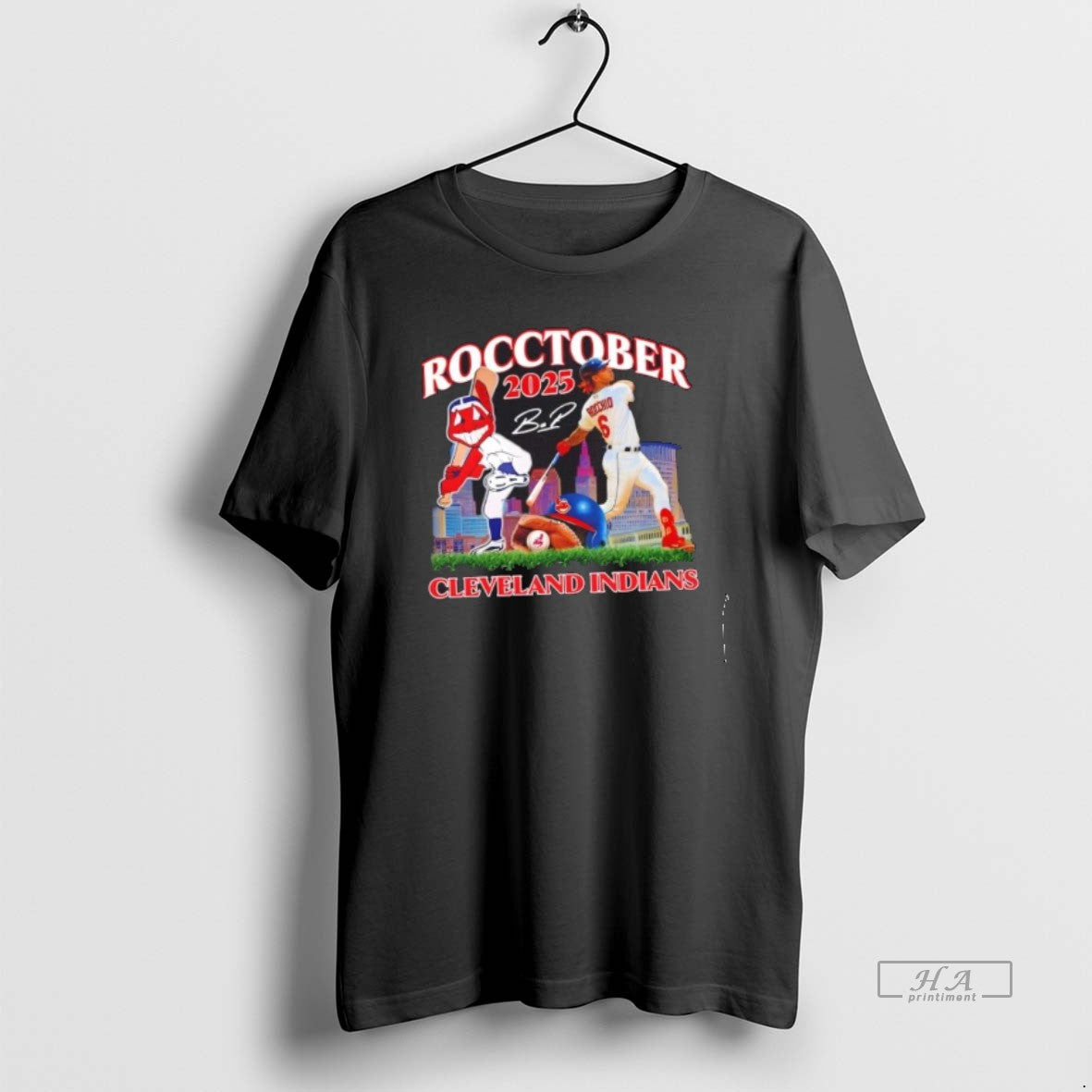 Official 2025 Rocctober Brayan Rocchio And Cleveland Indians Mascot Signature