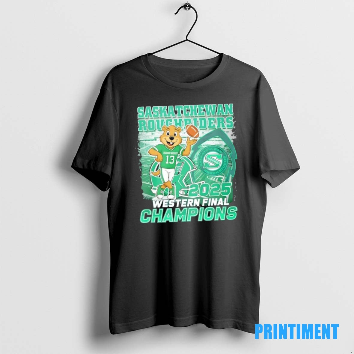Official 2025 Western Final Champions Saskatchewan Roughriders Mascot Tee Sweater