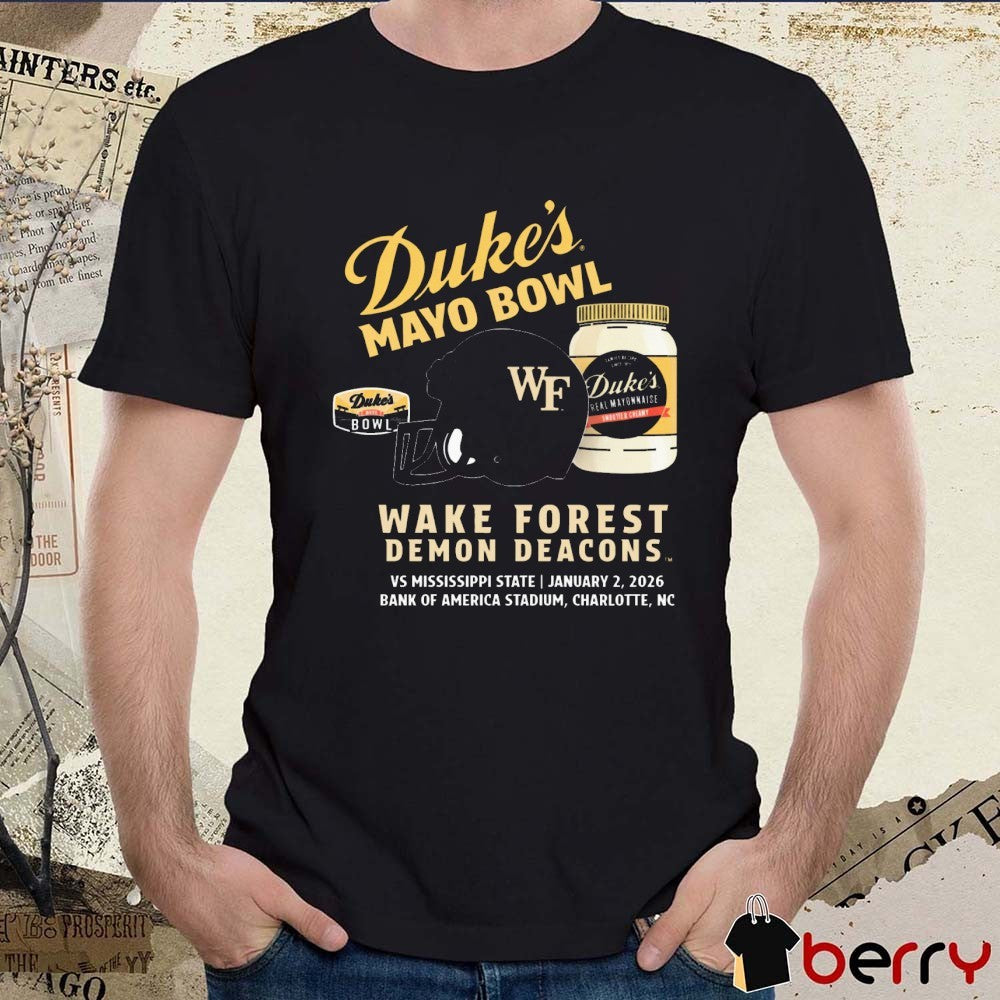 2026 Duke’s Mayo Bowl Wake Forest Demon Deacons Vs Mississippi State Jan 2 Charlotte NC Helmet t-shirt