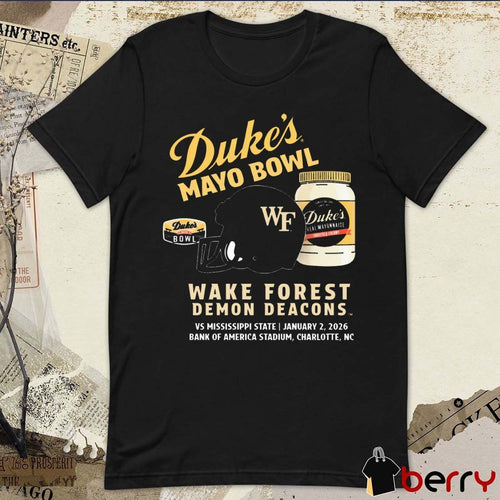 2026 Duke’s Mayo Bowl Wake Forest Demon Deacons Vs Mississippi State Jan 2 Charlotte NC Helmet t-shirt