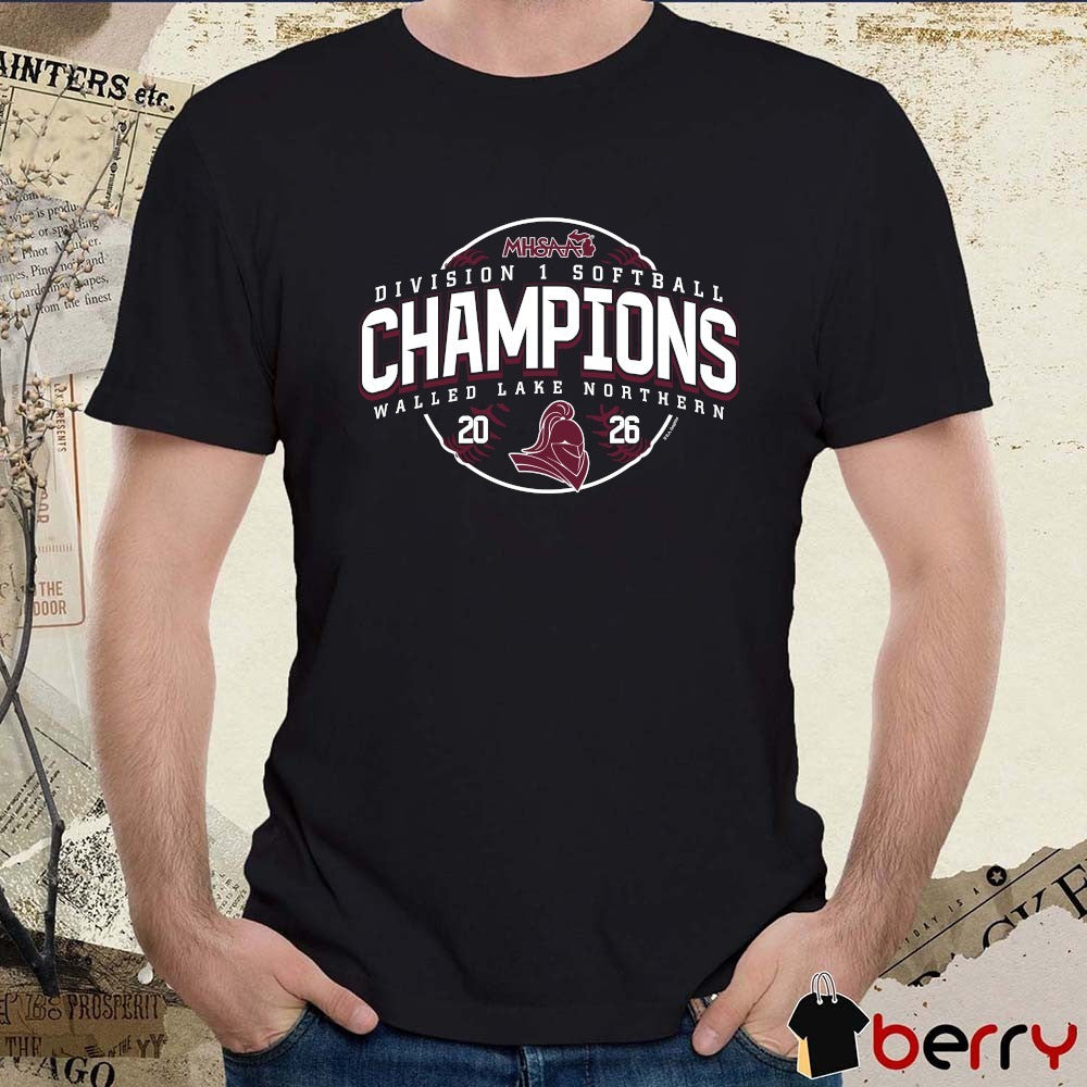 2026 MHSAA Softball DI Champions Walled Lake Northern t-shirt