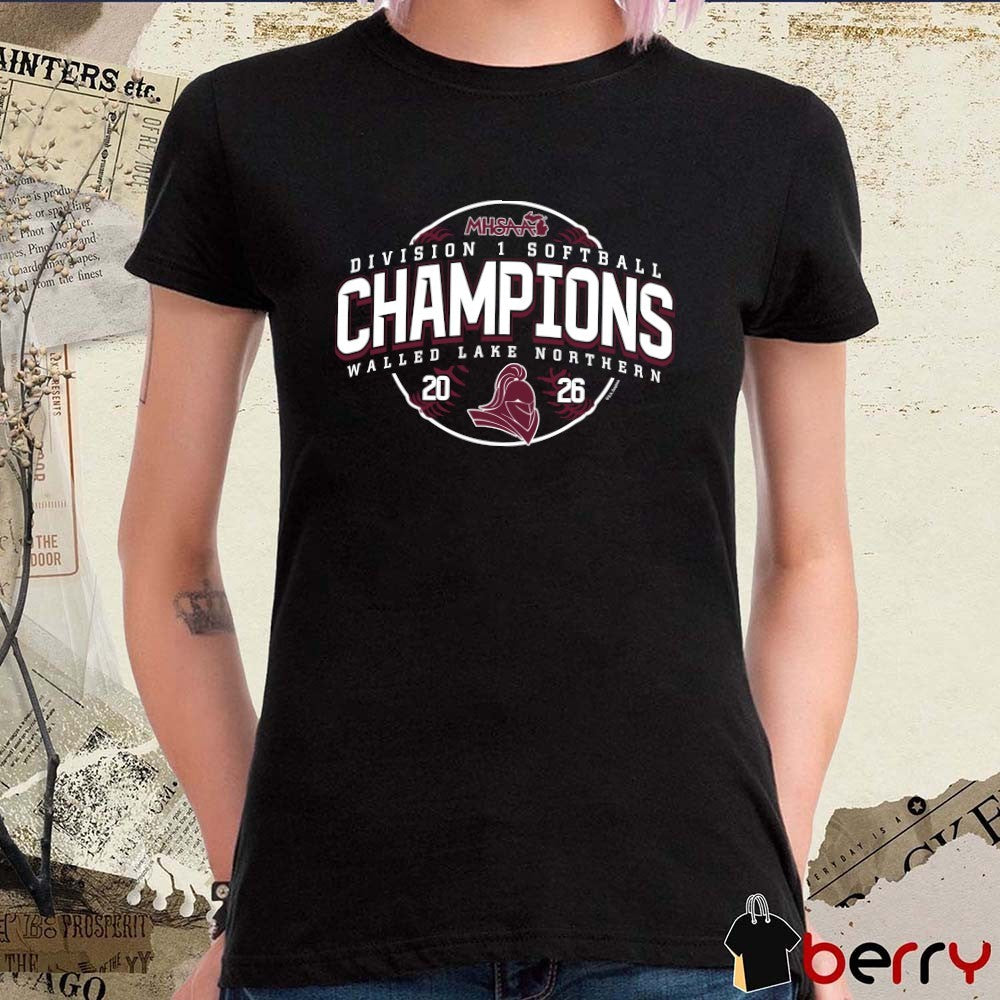 2026 MHSAA Softball DI Champions Walled Lake Northern t-shirt
