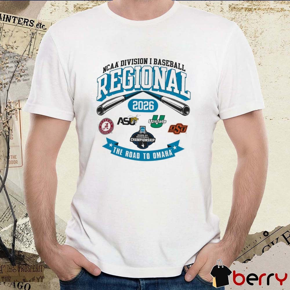2026 NCAA Division I Baseball Regional Alabama The Road To Omaha Logos t-shirt