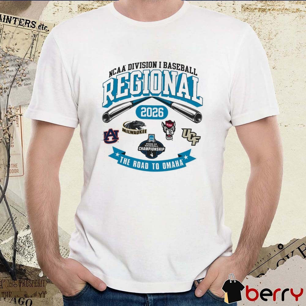 2026 NCAA Division I Baseball Regional Auburn The Road To Omaha Logos t-shirt