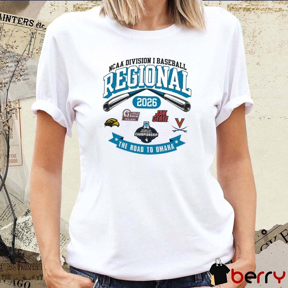2026 NCAA Division I Baseball Regional Southern Mississippi The Road To Omaha Logos t-shirt
