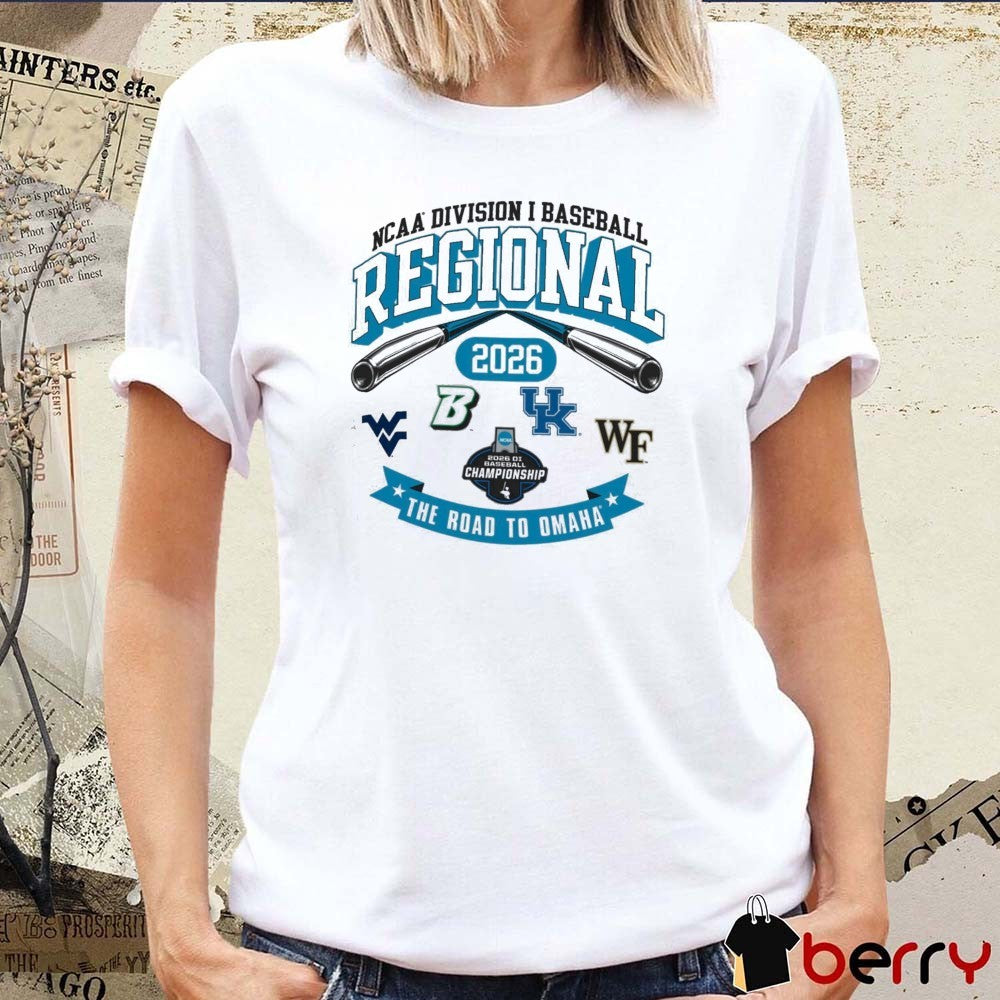 2026 NCAA Division I Baseball Regional West Virginia The Road To Omaha Logos t-shirt