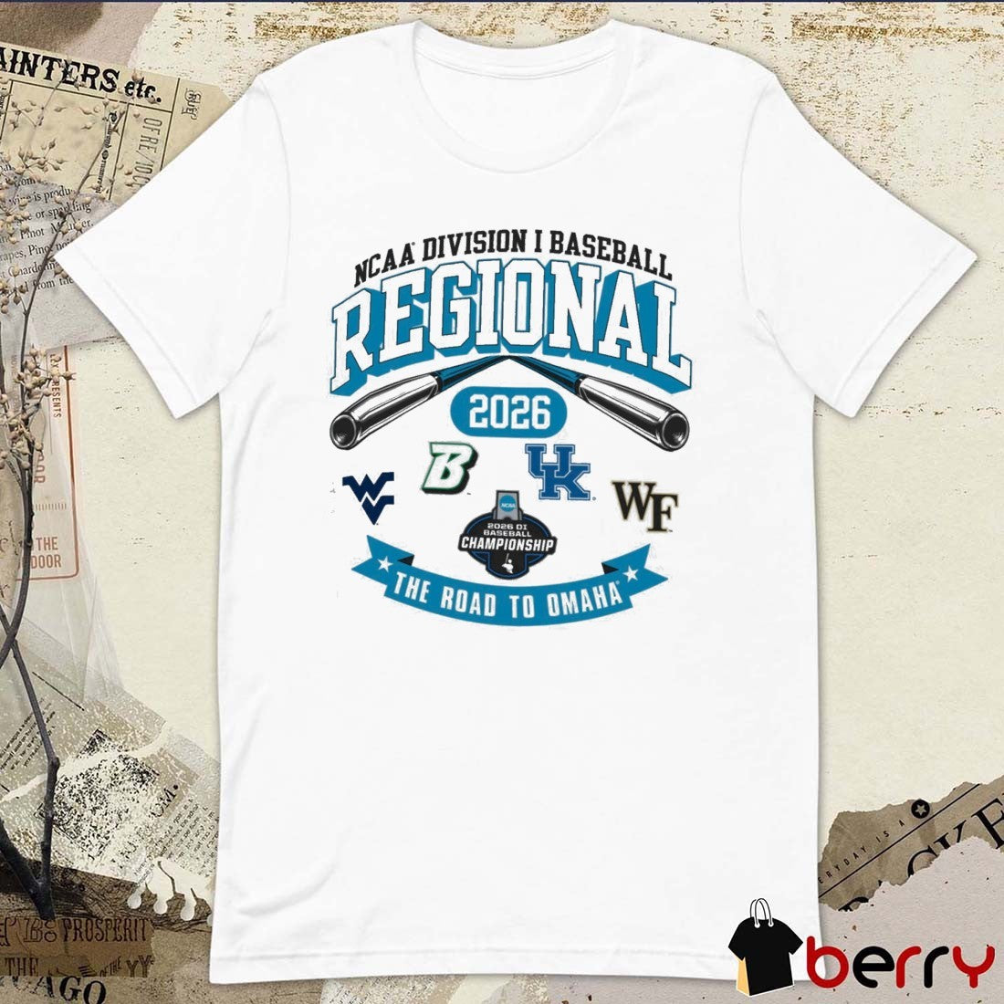2026 NCAA Division I Baseball Regional West Virginia The Road To Omaha Logos t-shirt