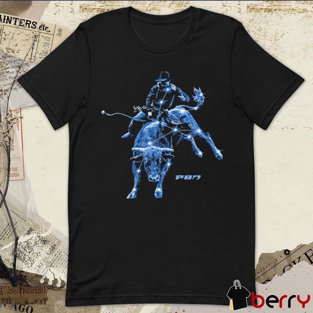 2026 PBR Space Cowboy Online Exclusive Bull Rider Graphic t-shirt