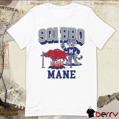 901 BBQ Mane Memphis Tigers Beat Arkansas Razorback Mascot t-shirt