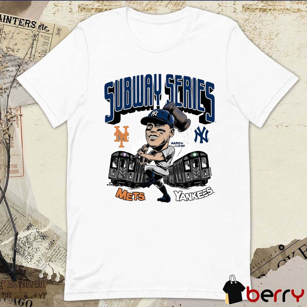 Aaron Judge New York Yankees Vs New York Mets 2025 MLB Subway Series Caricature Graphic t-shirt
