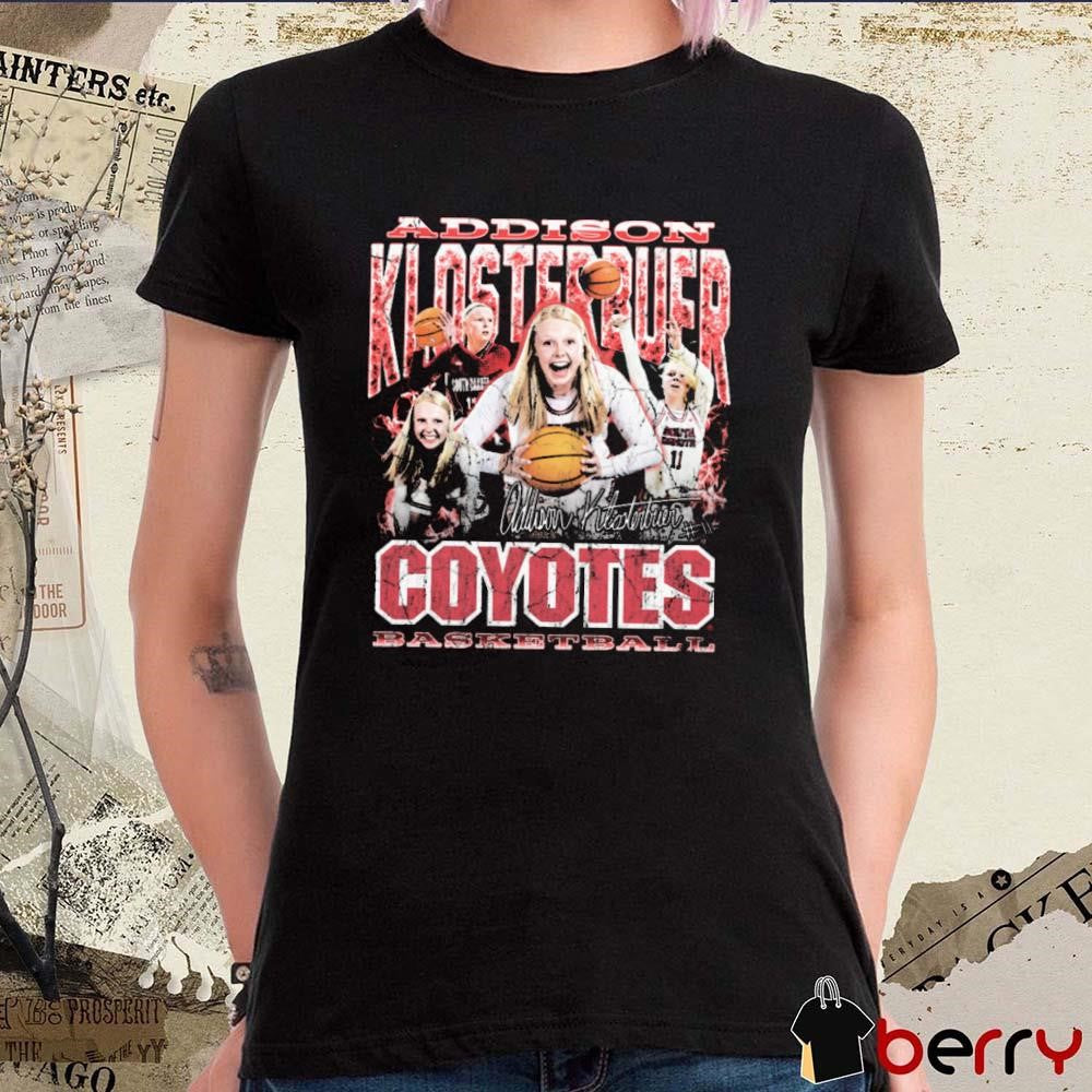 Addison Klosterbuer South Dakota Coyotes Basketball Pepper 90s Graphic Signature t-shirt