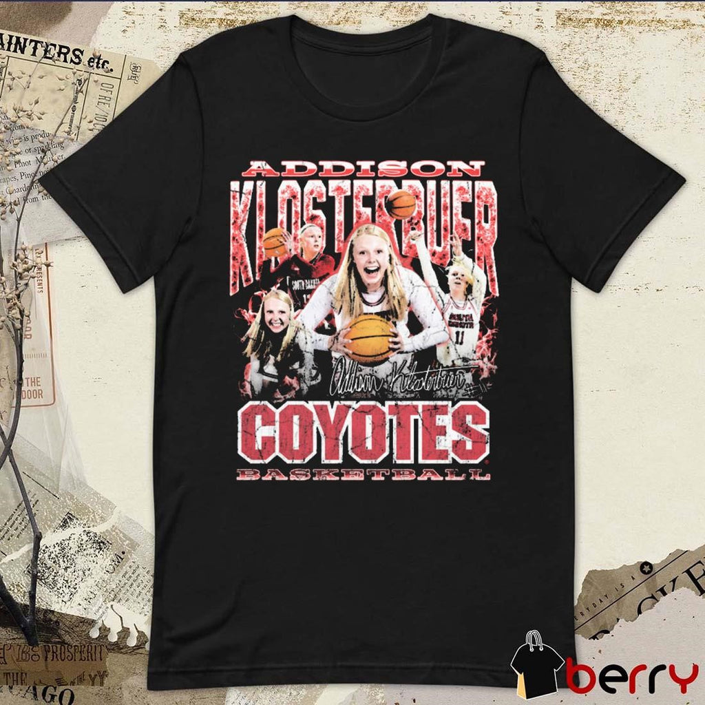 Addison Klosterbuer South Dakota Coyotes Basketball Pepper 90s Graphic Signature t-shirt