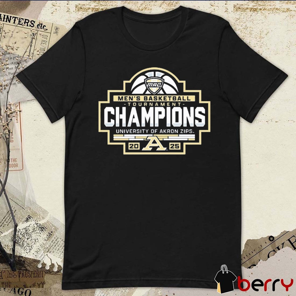 Akron Zips 2025 NCAA MAC Men’s Basketball Conference Tournament Champions t-shirt
