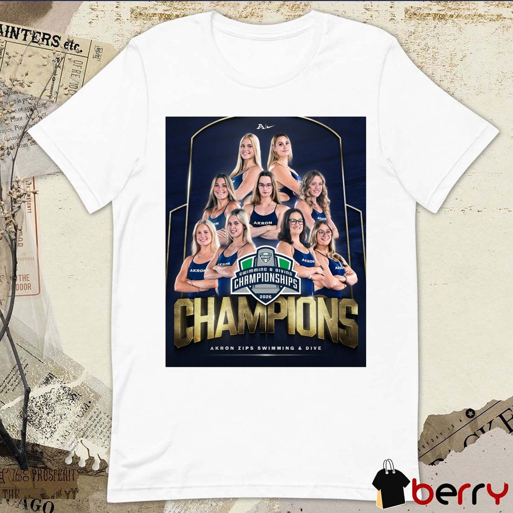 Akron Zips Swimming & Diving Championships 2026 Poster t-shirt