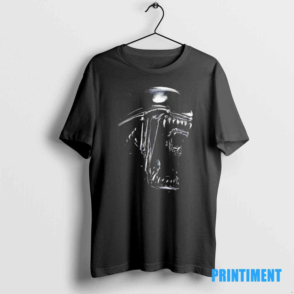 Official Alien Xenomorph Scratchboard Big Face Retro Tee Sweater