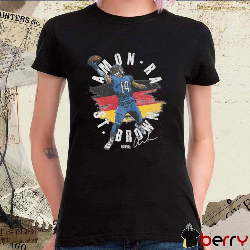 Amon-Ra St. Brown Detroit Lions NFL Germany Flag Signature t-shirt
