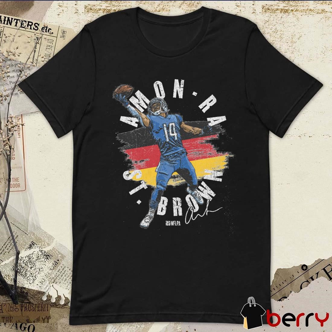 Amon-Ra St. Brown Detroit Lions NFL Germany Flag Signature t-shirt