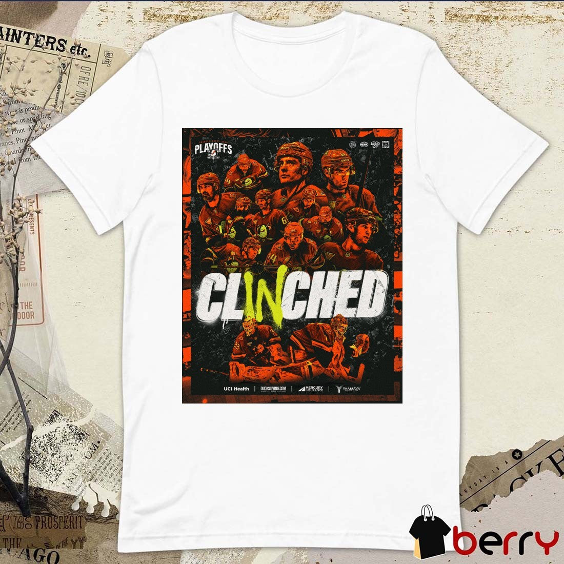 Anaheim Ducks 2026 NHL Stanley Cup Playoffs Clinched Poster t-shirt